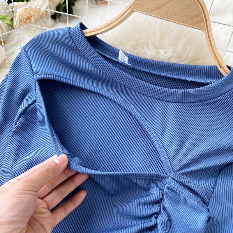 Short Sleeve T-shirt Dress Women's Cut-out Hollow Front Slim Mini Bodycon Dress Casual Streetwear Folds Pleated Club Party Dress
Short Sleeve T-shirt Dress Women's Cut-out Hollow Front Slim Mini Bodycon Dress Casual Streetwear Folds Pleated Club Party Dress