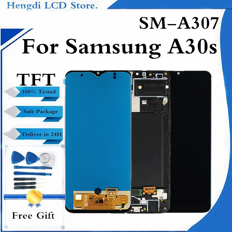 Дисплей TFT для Samsung Galaxy A30S черный с рамкой/без рамки | Мобильные телефоны и