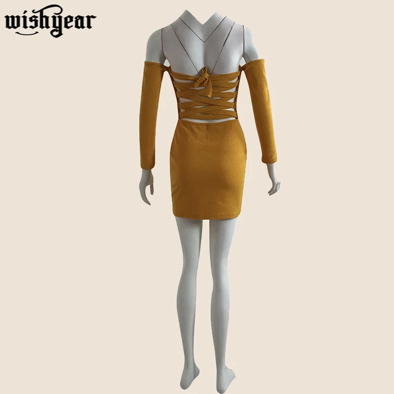 Back Lace Up Hollow Out Woman Mini Dress Off Shoulder Sexy Bodycon Party Dress Celebrity Outfits Knit Ribbed Bodycon Vestido
Back Lace Up Hollow Out Woman Mini Dress Off Shoulder Sexy Bodycon Party Dress Celebrity Outfits Knit Ribbed Bodycon Vestido