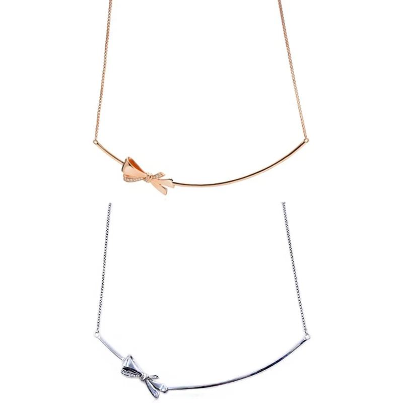 Original Brilliant Rose Bow With Sliding Clasp Necklace For Women Wedding Gift Europe Jewelry 925 Sterling Silver Necklace 
Original Brilliant Rose Bow With Sliding Clasp Necklace For Women Wedding Gift Europe Jewelry 925 Sterling Silver Necklace