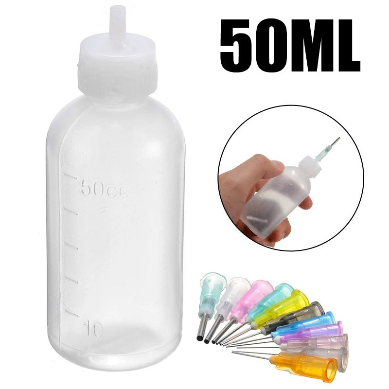 50ml Needle Tip Dispenser Bottle Solder Liquid Flux Dispensing Tool+ 11 Needles for Solder Mask Glues Adhesives Silicones
50ml Needle Tip Dispenser Bottle Solder Liquid Flux Dispensing Tool+ 11 Needles for Solder Mask Glues Adhesives Silicones
