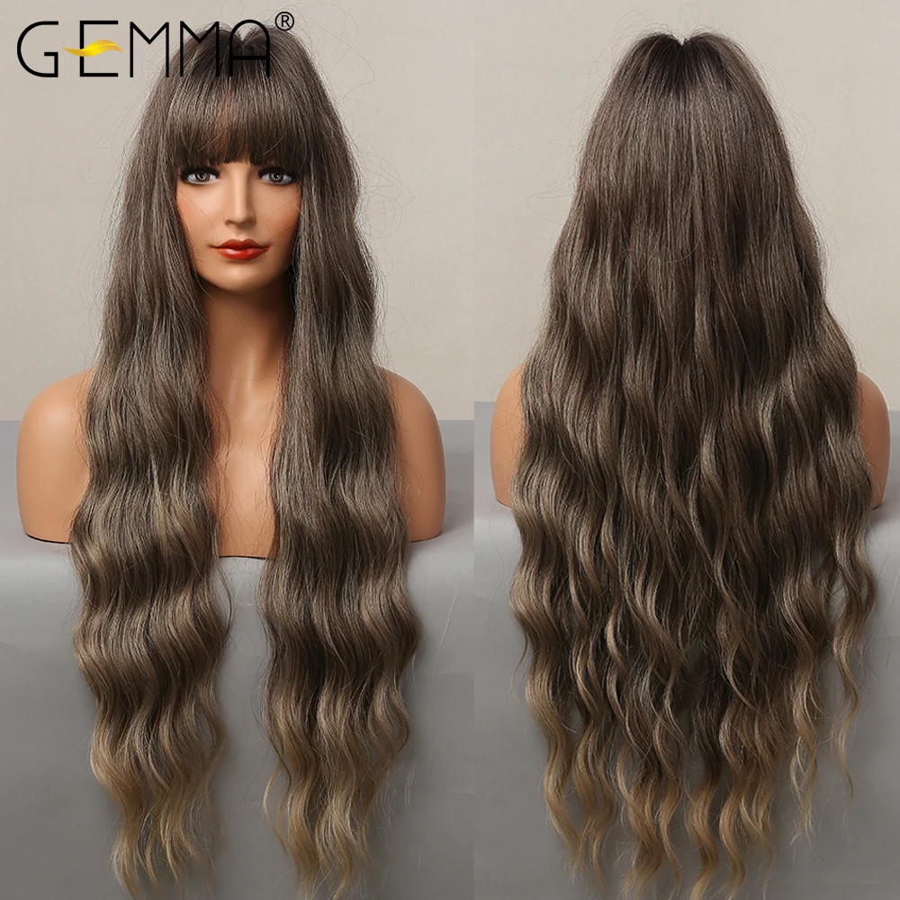 GEMMA Long Wavy Synthetic Wigs with Bangs Ombre Dark Brown Cosplay Hair Wigs for Women African American Heat Resistant Fibre
GEMMA Long Wavy Synthetic Wigs with Bangs Ombre Dark Brown Cosplay Hair Wigs for Women African American Heat Resistant Fibre