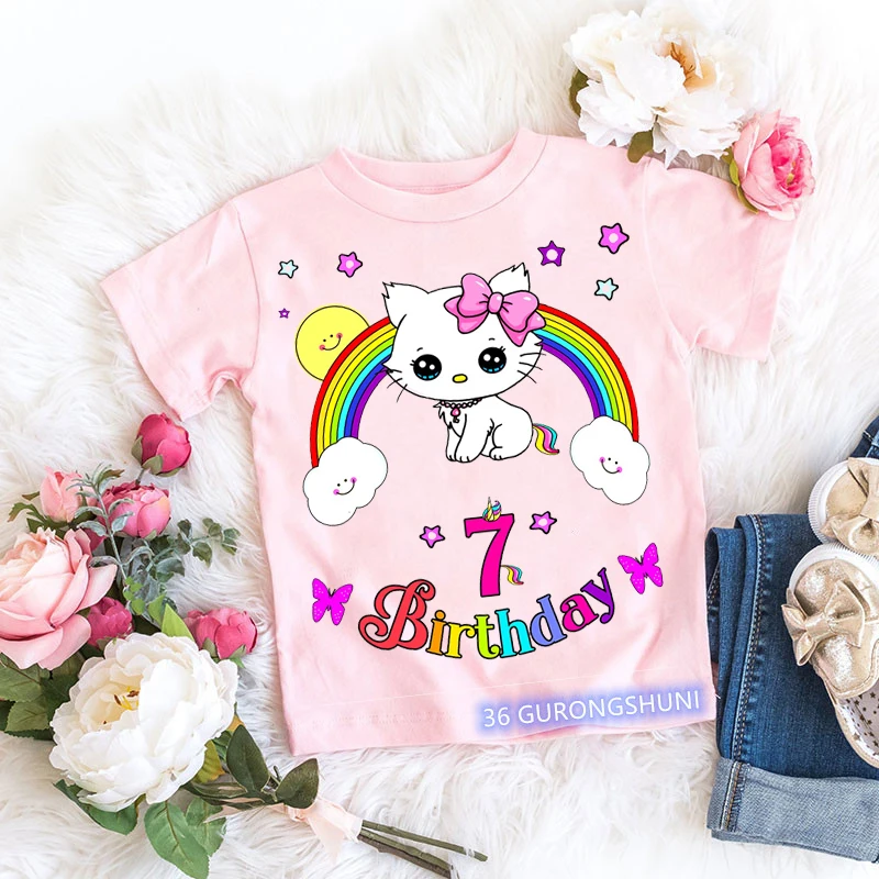 Birthday Gift Unicorn Lovely Cat Cartoon Print T Shirts Tops For Girls Children Kid Clothes Cute Vogue T-Shirt Number Toddler
Birthday Gift Unicorn Lovely Cat Cartoon Print T Shirts Tops For Girls Children Kid Clothes Cute Vogue T-Shirt Number Toddler