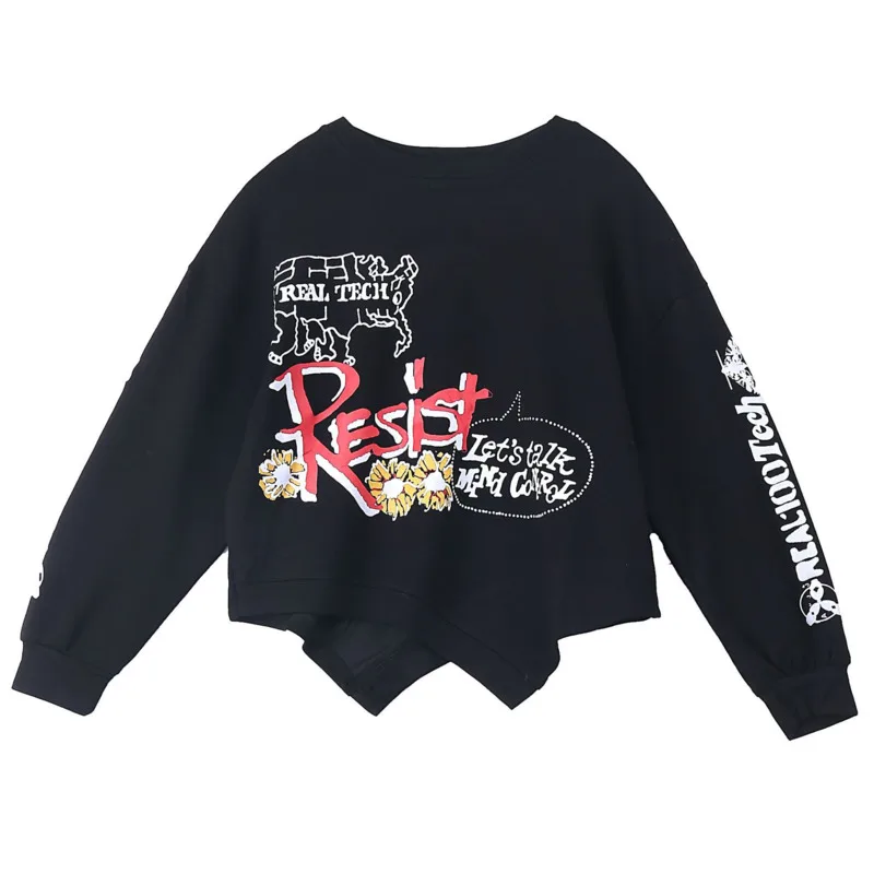 Vefadisa Black White Letter Print Irregular T-shirt Women 2021 Spring Pullover Top Long Sleeve Women T-shirt Loose QYF4903
Vefadisa Black White Letter Print Irregular T-shirt Women 2021 Spring Pullover Top Long Sleeve Women T-shirt Loose QYF4903
