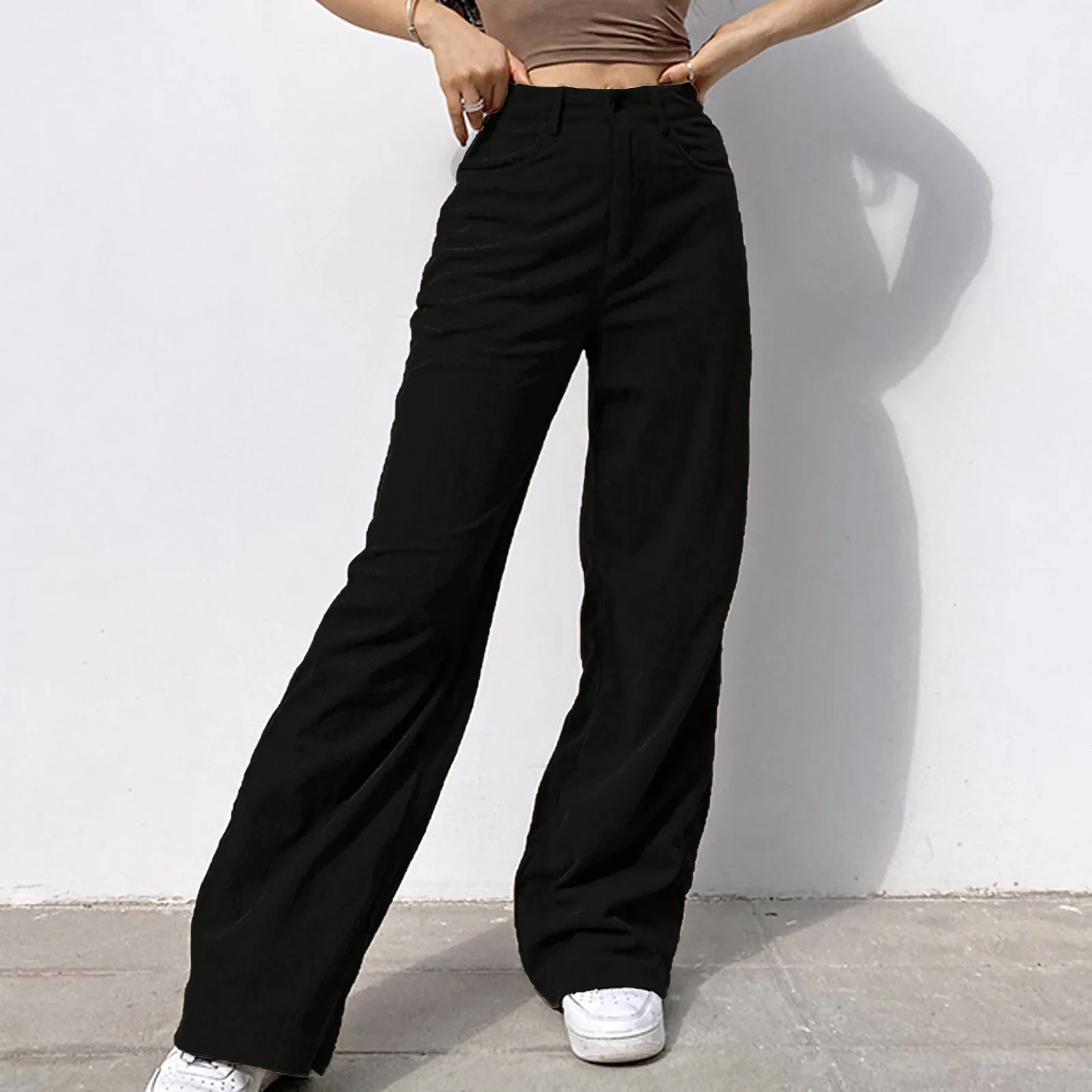 Women Jeans Vintage Clothes Women’s Solid Mid Waisted Wide Leg Pants Straight Casual Baggy Trousers Streetwear New Woman Pants 
Women Jeans Vintage Clothes Women’s Solid Mid Waisted Wide Leg Pants Straight Casual Baggy Trousers Streetwear New Woman Pants