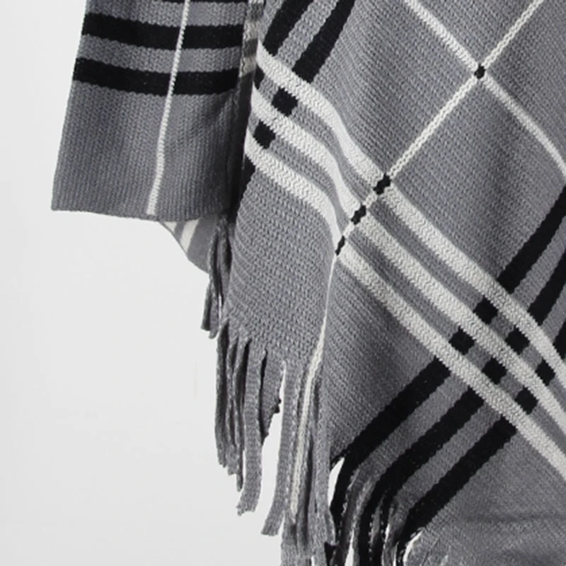 Spring/autumn Winter Tassel Shawl Cloak Diagonal Stripe Pullover Sweater V-neck Women's Sweater Poncho Tops
Spring/autumn Winter Tassel Shawl Cloak Diagonal Stripe Pullover Sweater V-neck Women's Sweater Poncho Tops
