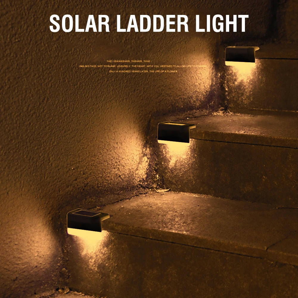 Outdoor Led Solar Ladder Lights IP65 Waterproof Lamp Path Stair For Garden Landscape Step Deck Balcony Fence | Лампы и освещение