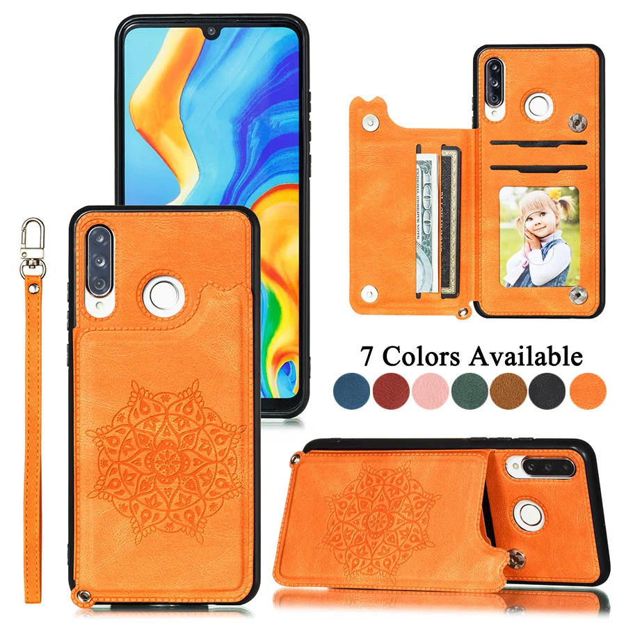 Чехол с держателем для карт Huawei P30 P40 Lite Mate30 Pro Funda Psmart P Smart Z Y9 Prime 2020 Магнитная