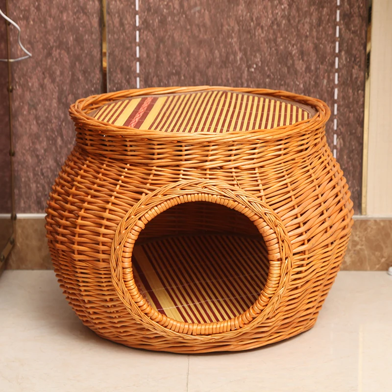 manual Rattan Cat House Natural wicker weaving cat nest cat accessories Durable green with Thick mat for big pet
manual Rattan Cat House Natural wicker weaving cat nest cat accessories Durable green with Thick mat for big pet