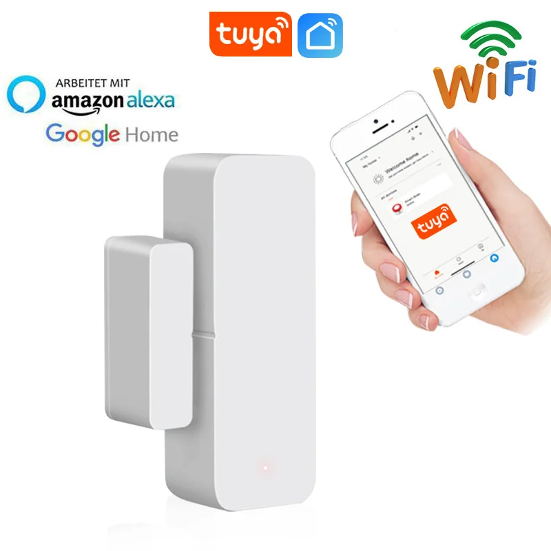 Tuya Smart WiFi датчик для двери дверь открытой/закрытый детекторы, Wi-Fi, app-уведомление оповещения охранной сигнализации Поддержка Alexa Google Home 
Tuya Smart WiFi датчик для двери дверь открытой/закрытый детекторы, Wi-Fi, app-уведомление оповещения охранной сигнализации Поддержка Alexa Google Home