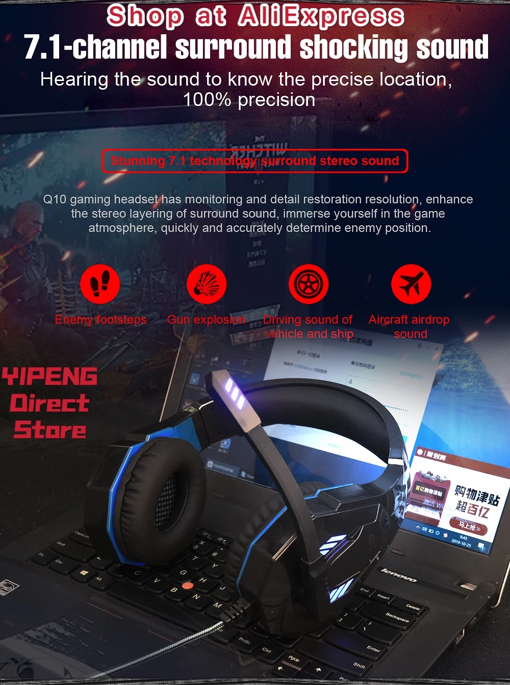 Q10 Wired Gaming Headset E-Sports with Microphone Stereo Surrounded HiFi Headphone for PC Laptop Computer USB PS4 Gamer
Q10 Wired Gaming Headset E-Sports with Microphone Stereo Surrounded HiFi Headphone for PC Laptop Computer USB PS4 Gamer