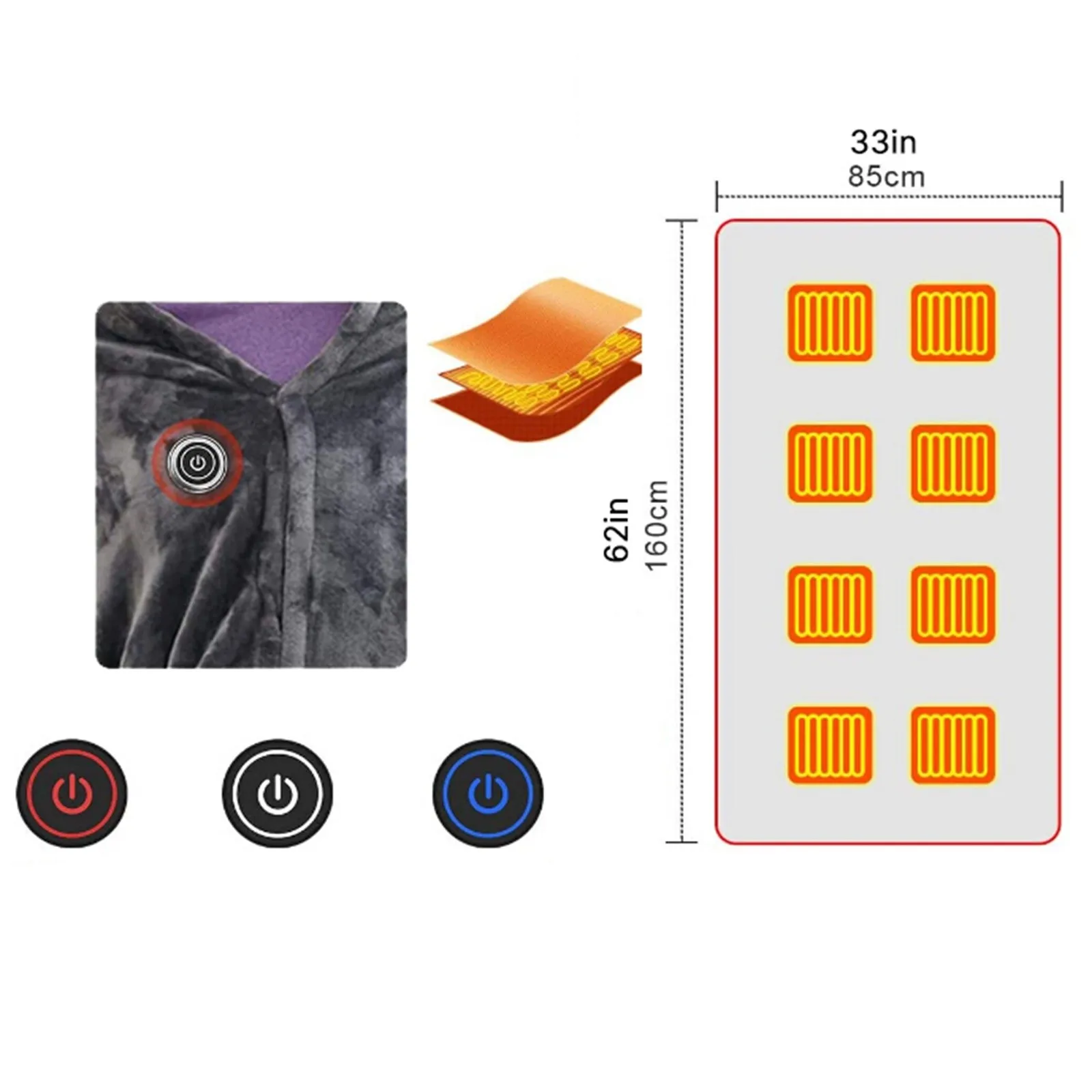 USB Electric Heated Blanket Warm Shawl Flannel Throw Blanket Winter Warm Home USB Heating Blanket
USB Electric Heated Blanket Warm Shawl Flannel Throw Blanket Winter Warm Home USB Heating Blanket