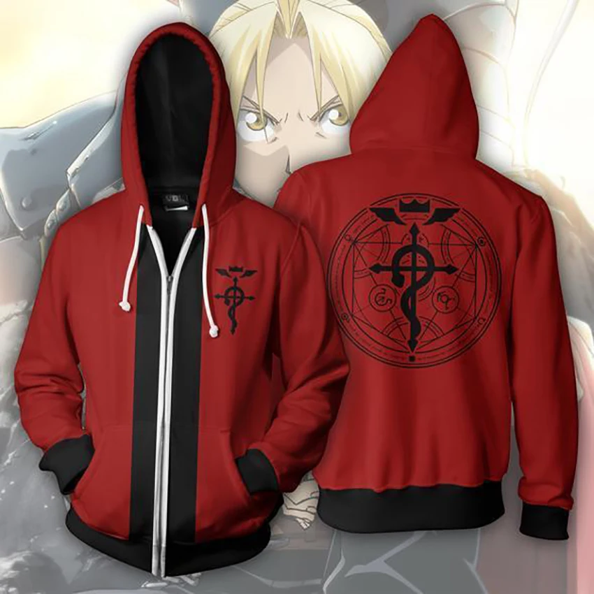 Fullmetal Alchemist Edward Elric Cosplay Tops 3D Print Zipper Hoodie Leisure Fashion Athletic Style Coat Hot Sale
Fullmetal Alchemist Edward Elric Cosplay Tops 3D Print Zipper Hoodie Leisure Fashion Athletic Style Coat Hot Sale