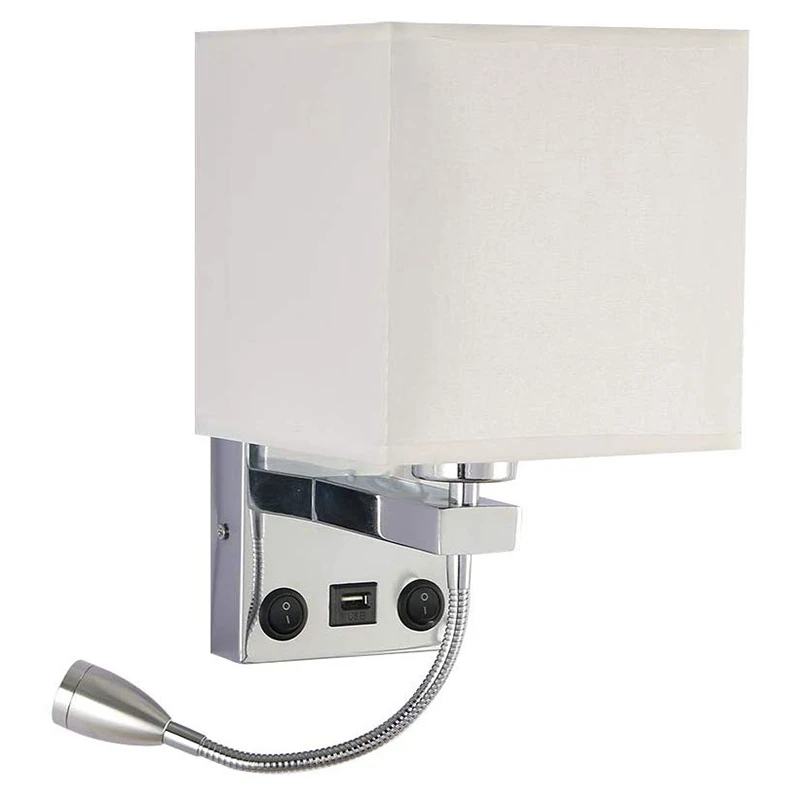 

Новый современный светодиодный настенный светильник прикроватная Спальня аппликация бра с переключателем USB внутренняя изголовье дома от...