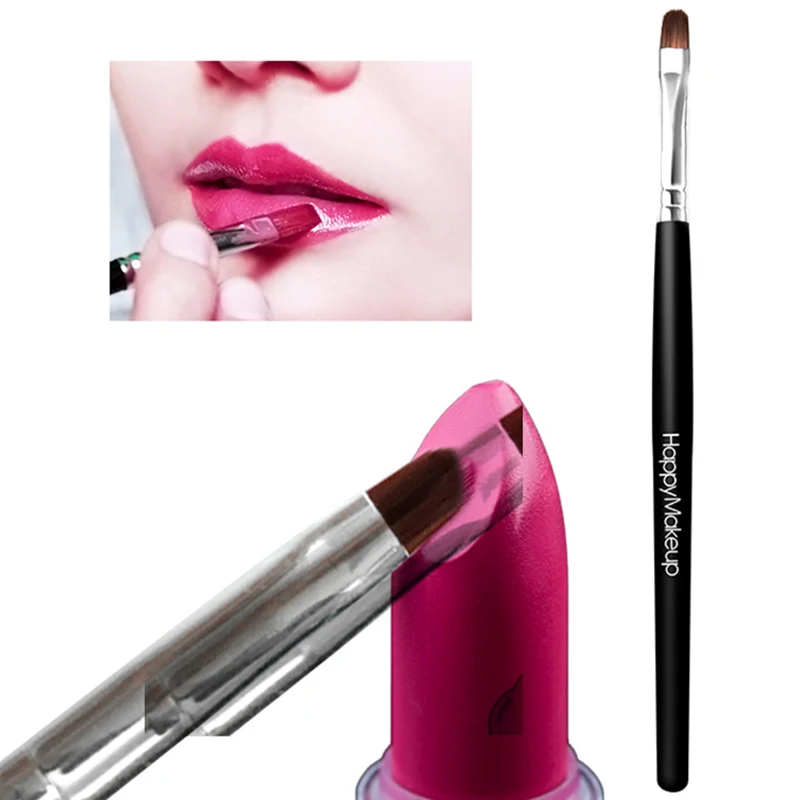 

Single Makeup Lip Brush Lipstick Lip Gloss Applicator Makeup Brush Portable Wooden Handle Soft Lips Beauty Make Up Brush Tool