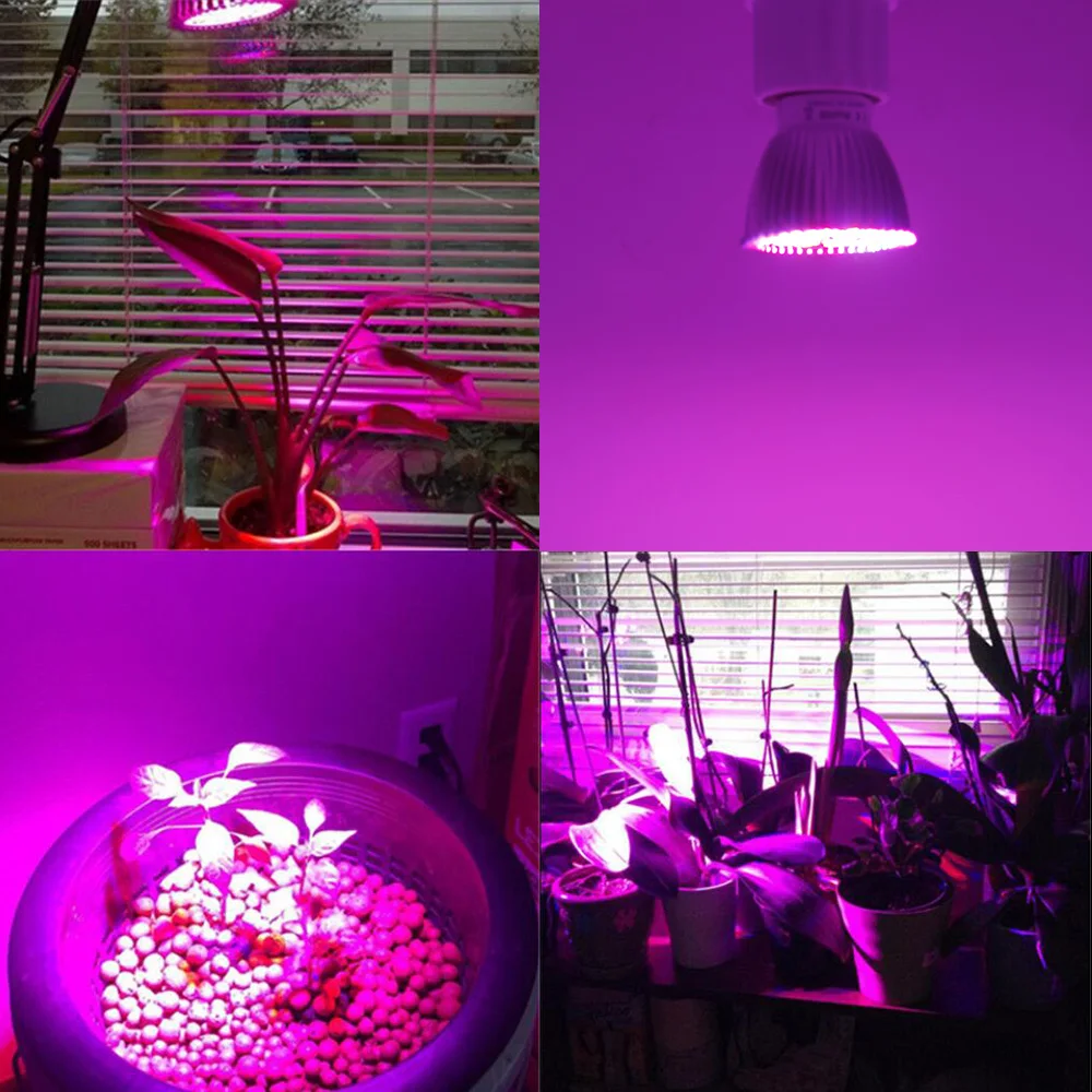 Полный спектр 8 Вт 10 E27 E14 GU10 18 28 Led Grow Light Red Blue UV IR растущая лампа для гидропоники