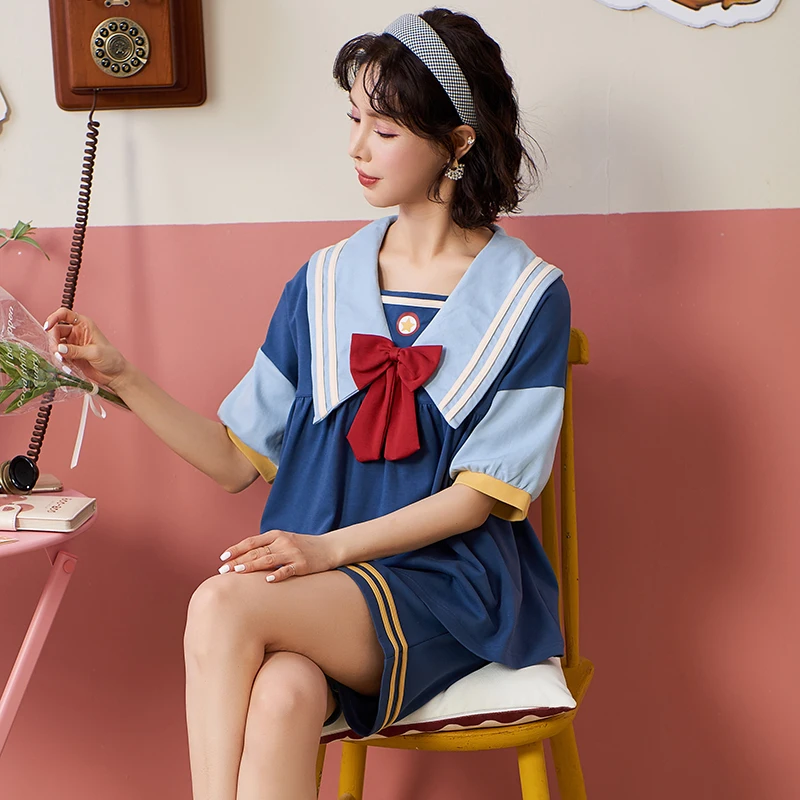 Женские пижамные комплекты Kawaii в стиле принцессы, летняя Домашняя одежда с коротким рукавом, симпатичная Женская одежда для сна в стиле кол...
Женские пижамные комплекты Kawaii в стиле принцессы, летняя Домашняя одежда с коротким рукавом, симпатичная Женская одежда для сна в стиле кол...