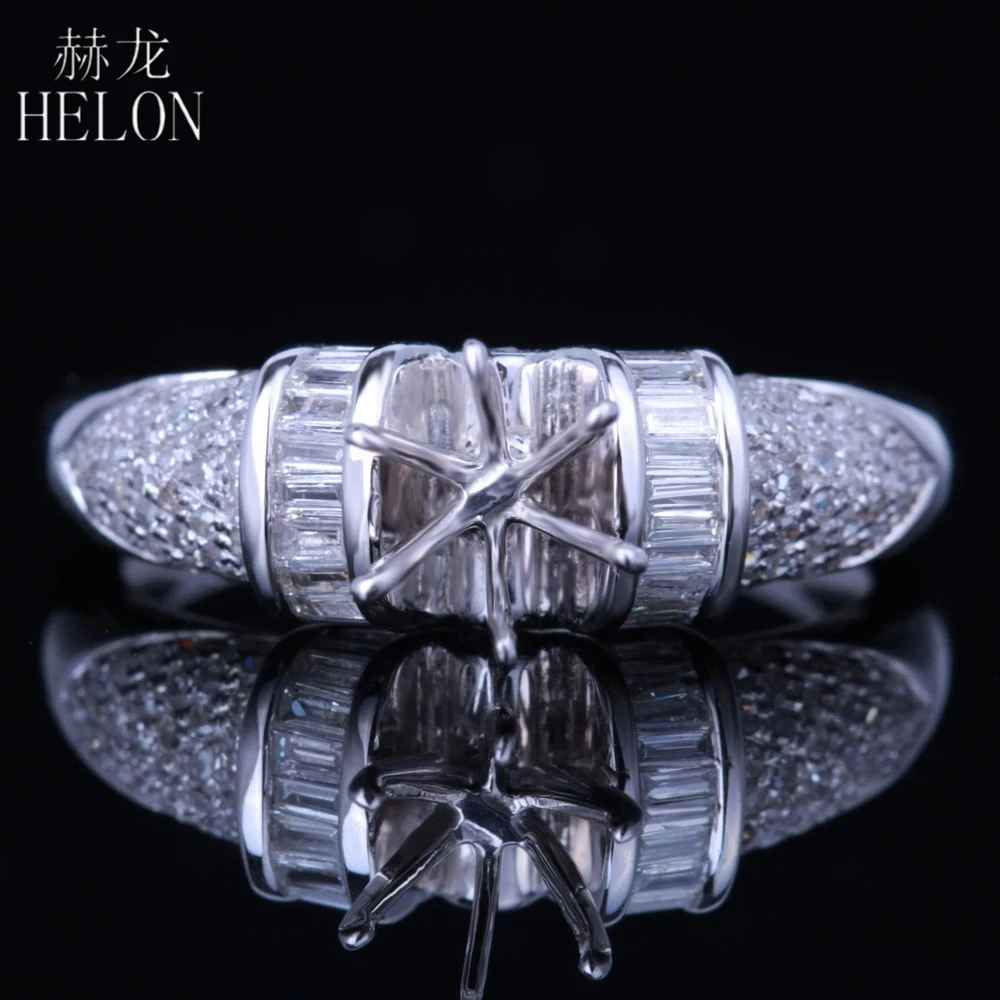 HELON Round 6mm Cut Solid 14k White Gold Real 0.5ct Natural Diamonds Semi MountEngagement Wedding Women Trendy Fine Jewelry Ring
HELON Round 6mm Cut Solid 14k White Gold Real 0.5ct Natural Diamonds Semi MountEngagement Wedding Women Trendy Fine Jewelry Ring