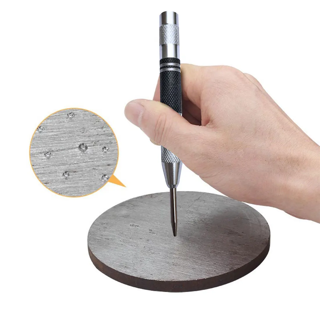 Automatic Center Pin Spring Loaded Mark Center Punch Wood Tool Indent Mark Woodworking Tool Bit with Spare Punch
Automatic Center Pin Spring Loaded Mark Center Punch Wood Tool Indent Mark Woodworking Tool Bit with Spare Punch