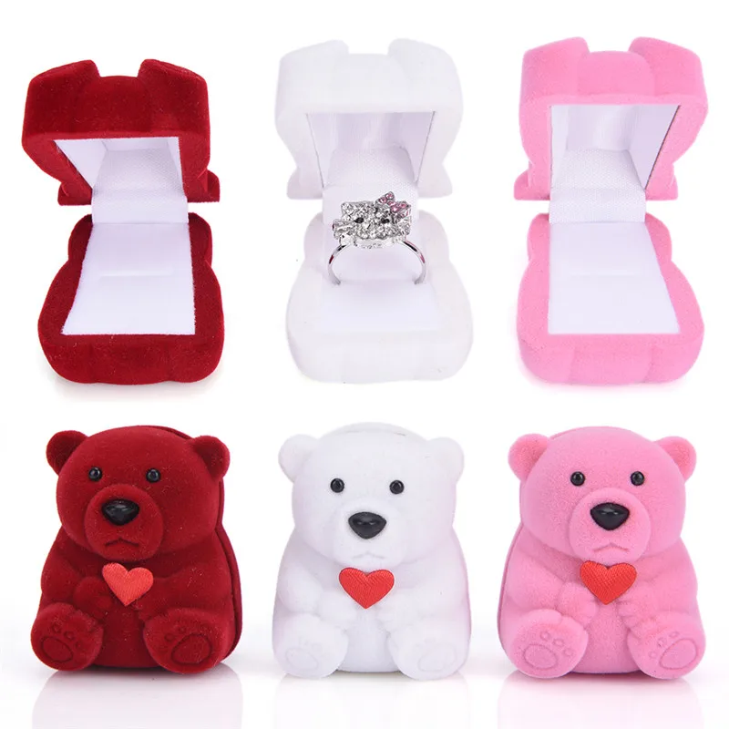 1Pc Creative Velvet Bowknot Bear Ring Earring Bracelet Jewelry Display Box Case Wedding Ring Valentine's Day Gift Organizer
1Pc Creative Velvet Bowknot Bear Ring Earring Bracelet Jewelry Display Box Case Wedding Ring Valentine's Day Gift Organizer