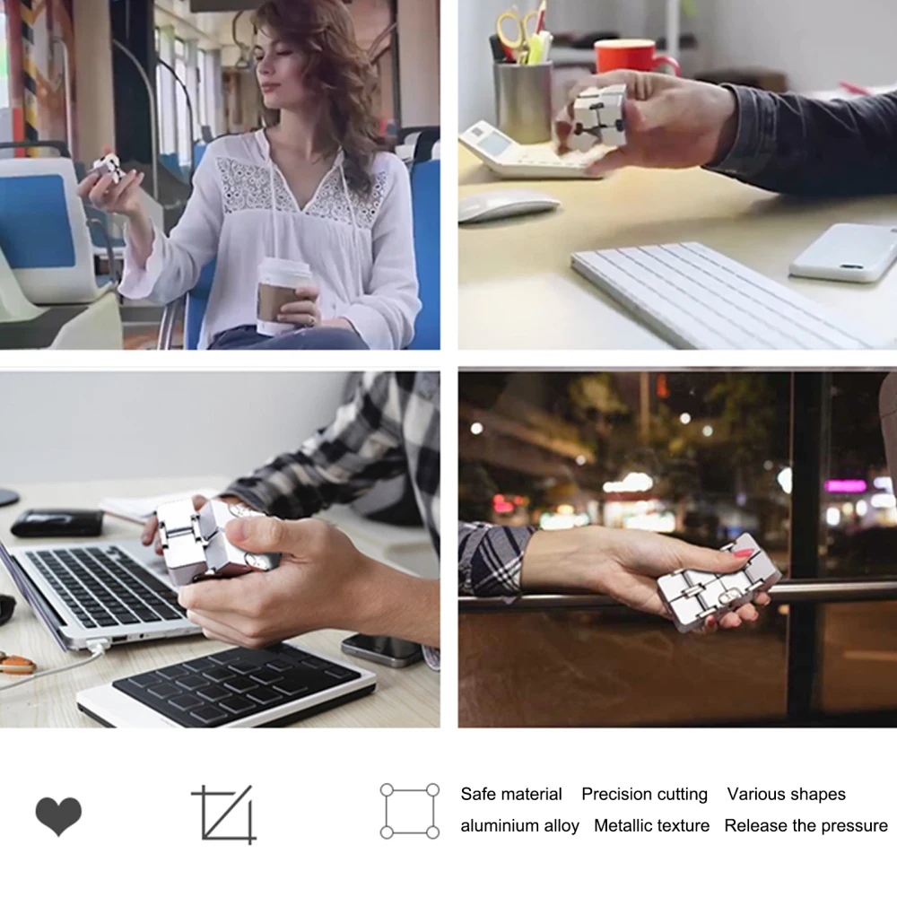 Stress Relief Toy Premium Metal Infinity Cube Portable Decompresses Relax Toys for Children Adults
Stress Relief Toy Premium Metal Infinity Cube Portable Decompresses Relax Toys for Children Adults