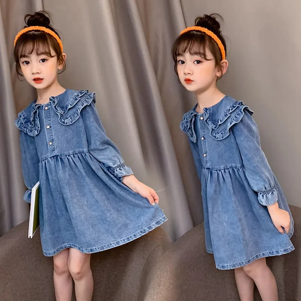 Long Sleeve Soft Denim Dress For Girls 4-14 Years Teenage Girl Clothing Spring Autumn Kids Clothes Girls Casual Dresses 6 8 10
Long Sleeve Soft Denim Dress For Girls 4-14 Years Teenage Girl Clothing Spring Autumn Kids Clothes Girls Casual Dresses 6 8 10