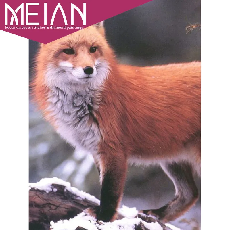 2020 Meian Fox полное квадратное сверло 5D DIY Алмазная картина лиса вышивка мозаика