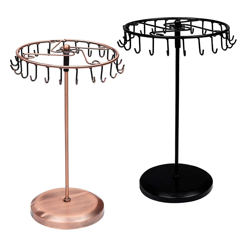 2Pcs Metal Rotating Display Rack for Jewelry, Pendant, Bracelet, Earring, Ring Storage Rack Black and Copper
2Pcs Metal Rotating Display Rack for Jewelry, Pendant, Bracelet, Earring, Ring Storage Rack Black and Copper