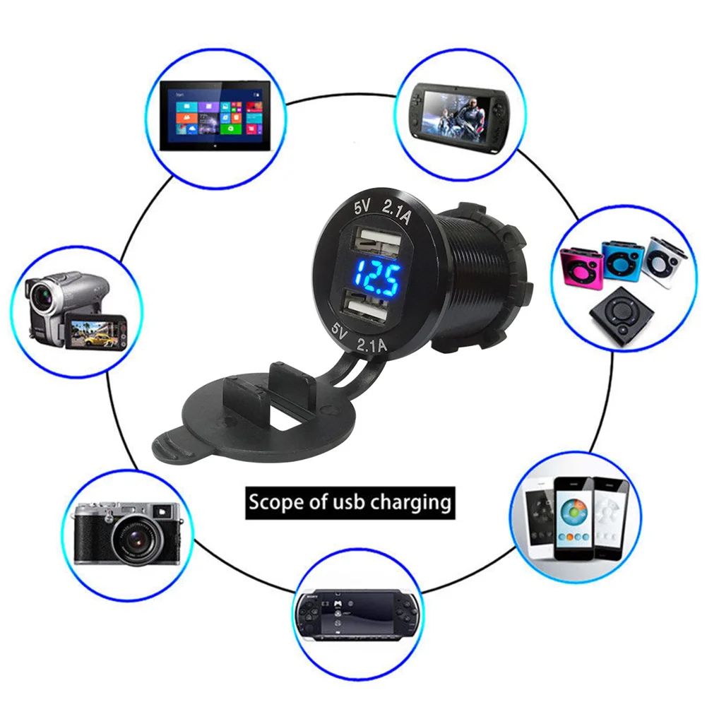 Автомобиль Мотоцикл двойной USB-адаптер для зарядного устройства из алюминиевого сплава цифровой дисплей USB-разъем для зарядного устройства...
Автомобиль Мотоцикл двойной USB-адаптер для зарядного устройства из алюминиевого сплава цифровой дисплей USB-разъем для зарядного устройства...