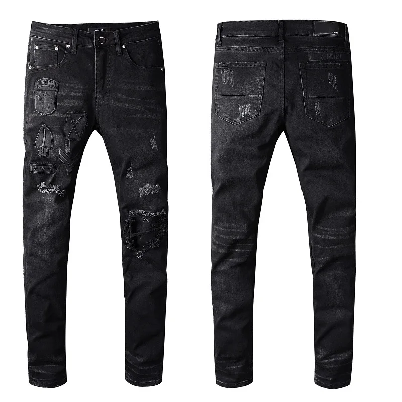 Patchwork 2021 Luxury Skinny Jeans for Men Streetwear Denim Jeans for Men Designer Slim Git Mens Colthing Black Jeans Pants Hole
Patchwork 2021 Luxury Skinny Jeans for Men Streetwear Denim Jeans for Men Designer Slim Git Mens Colthing Black Jeans Pants Hole