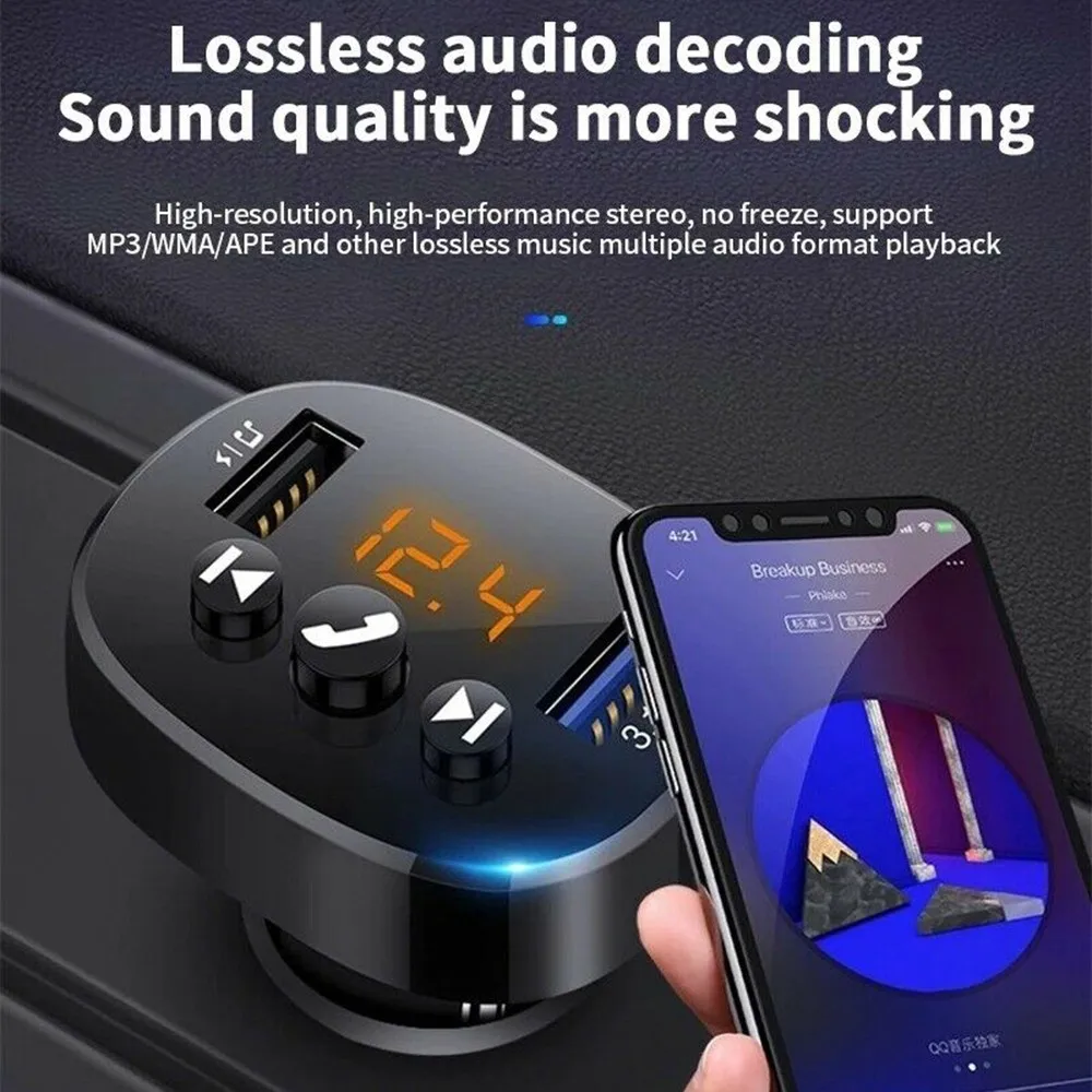 Car Bluetooth Kit 5.0 2USB Quick Charger 3.1A MP3 Music Player Wireless Handsfree FM Transmitter Audio Receiver
Car Bluetooth Kit 5.0 2USB Quick Charger 3.1A MP3 Music Player Wireless Handsfree FM Transmitter Audio Receiver