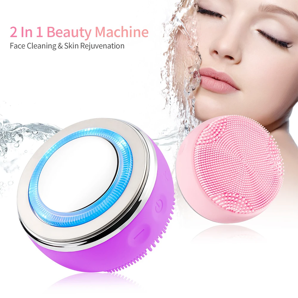 2 IN 1 LED facial cleaning brush 4 Colors Hot Warmer EMS Photon Waterproof Face Brush Massager Soft Silicone Beauty Device
2 IN 1 LED facial cleaning brush 4 Colors Hot Warmer EMS Photon Waterproof Face Brush Massager Soft Silicone Beauty Device