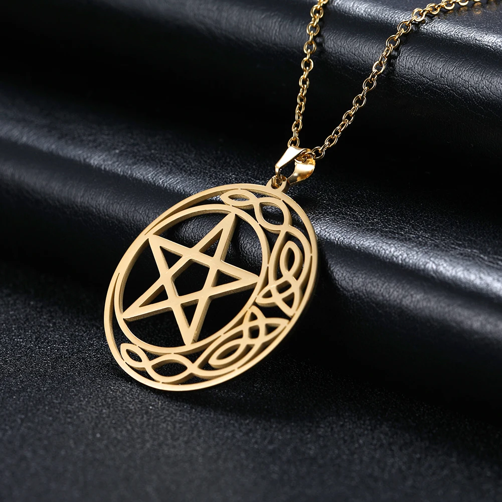 Viking Celtics Irish Knot Pentagram Necklaces for Women Men Stainless Steel Jewelry Vacuum Gold Color Amulet Boyfriend Gift
Viking Celtics Irish Knot Pentagram Necklaces for Women Men Stainless Steel Jewelry Vacuum Gold Color Amulet Boyfriend Gift