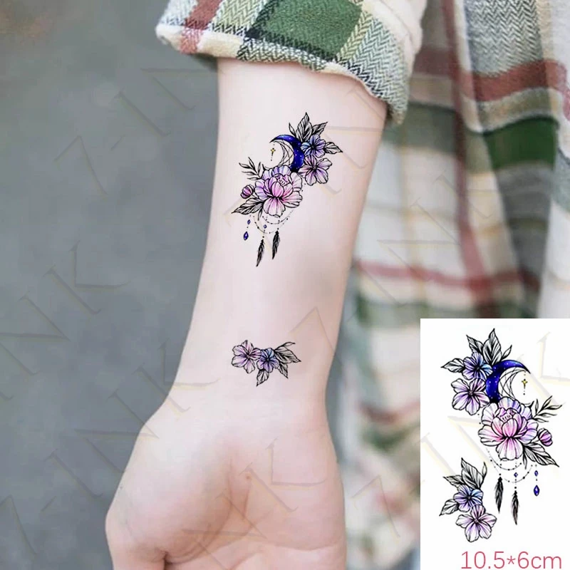 Waterproof Temporary Tattoo Sticker Purple Peony Moon Feather Flowers Body Art Fake Tatto Flash Tatoo For Women Men
Waterproof Temporary Tattoo Sticker Purple Peony Moon Feather Flowers Body Art Fake Tatto Flash Tatoo For Women Men
