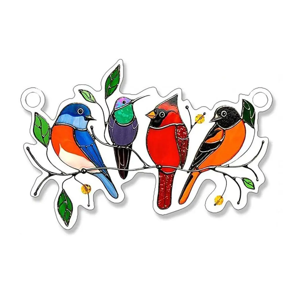 Bird Pendant Spring Bird Painted Pendant Lovebird Hollow Bird Decoration Glass Stained Colored Hummingbird Window I4J4 
Bird Pendant Spring Bird Painted Pendant Lovebird Hollow Bird Decoration Glass Stained Colored Hummingbird Window I4J4