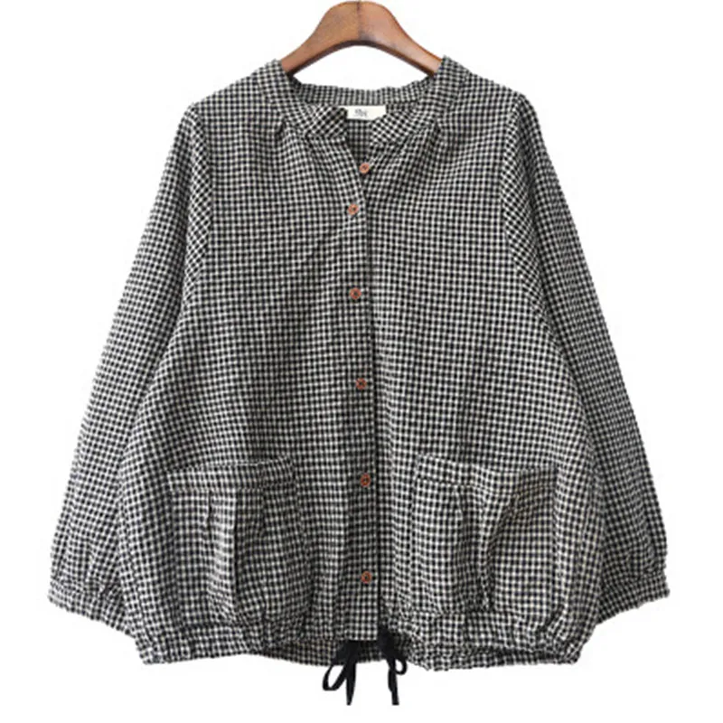 Рубашка женская с воротником-стойкой, хлопково-Льняная в клетку, винтажная Свободная Повседневная с длинным рукавом, на пуговицах, в стиле Х...
Рубашка женская с воротником-стойкой, хлопково-Льняная в клетку, винтажная Свободная Повседневная с длинным рукавом, на пуговицах, в стиле Х...