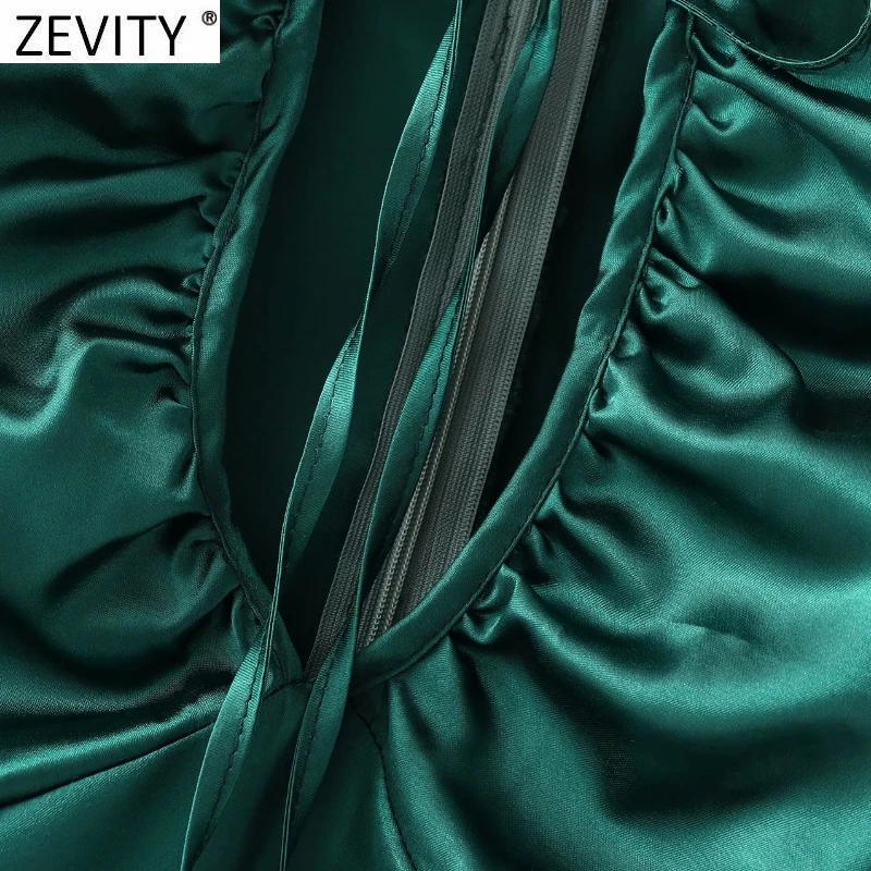 Zevity Женские Сексуальные Плиссированные однотонные короткие блузки с дырками