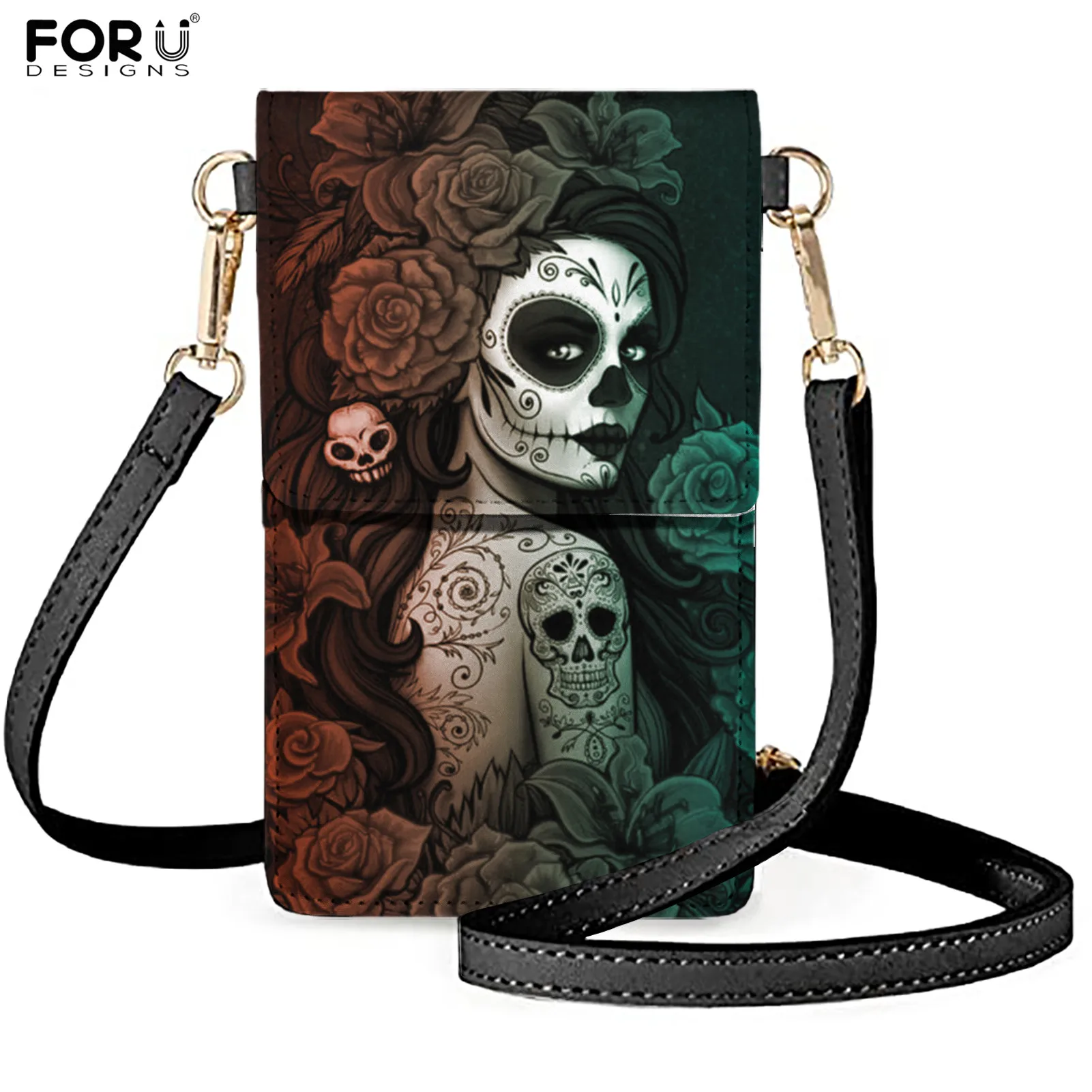 FORUDESIGNS Fashion Women Mobile Phone Pouch Gothic Skull Girl Print Mobile Phone Messenger Bag Lightweight Female Cellphone Bag
FORUDESIGNS Fashion Women Mobile Phone Pouch Gothic Skull Girl Print Mobile Phone Messenger Bag Lightweight Female Cellphone Bag