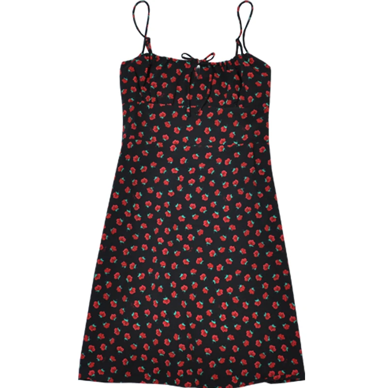 Cotton French Style Rose Strap Dress Sexy Floral Pleating Lace-up Skirt Romantic Backless Slip Dress
Cotton French Style Rose Strap Dress Sexy Floral Pleating Lace-up Skirt Romantic Backless Slip Dress