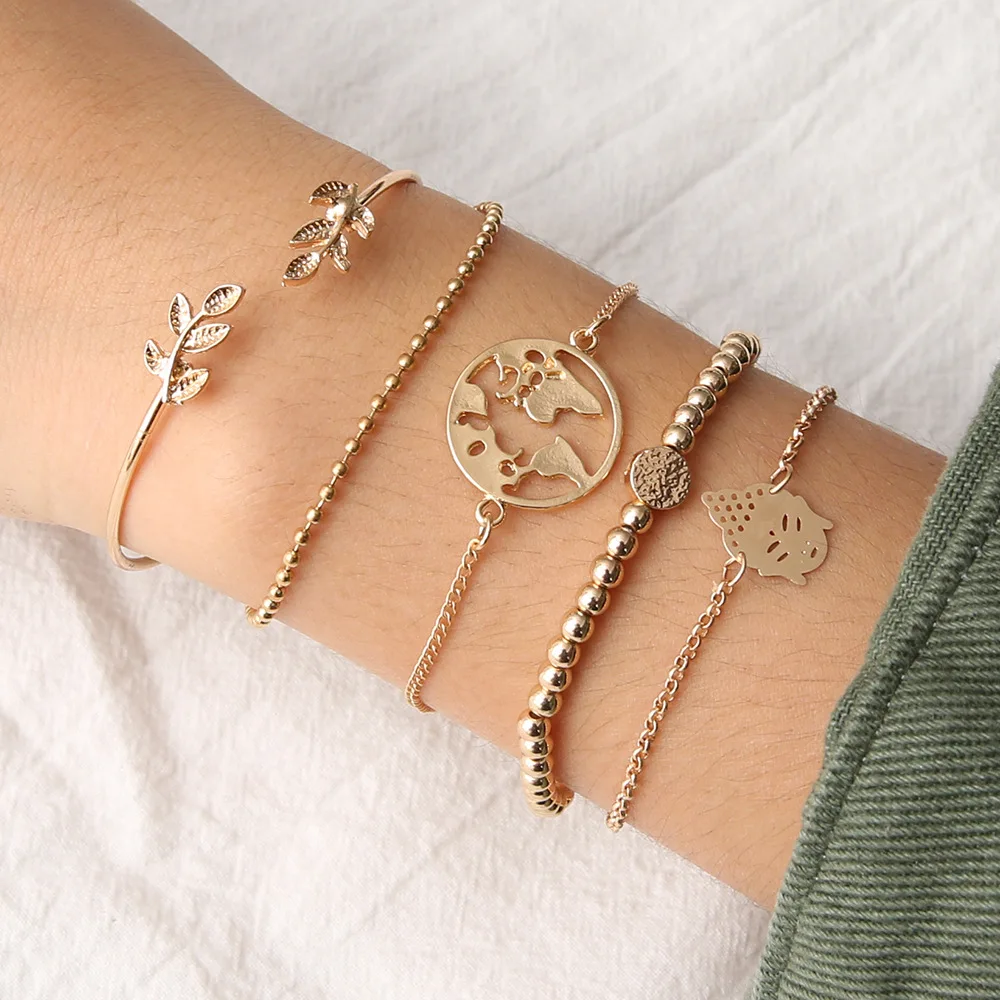 New Bohemian Gold Chain Leaf Bracelet Set For Women Irregular Shell Buddha Hollow round Charm Bangle Boho Jewelry
New Bohemian Gold Chain Leaf Bracelet Set For Women Irregular Shell Buddha Hollow round Charm Bangle Boho Jewelry