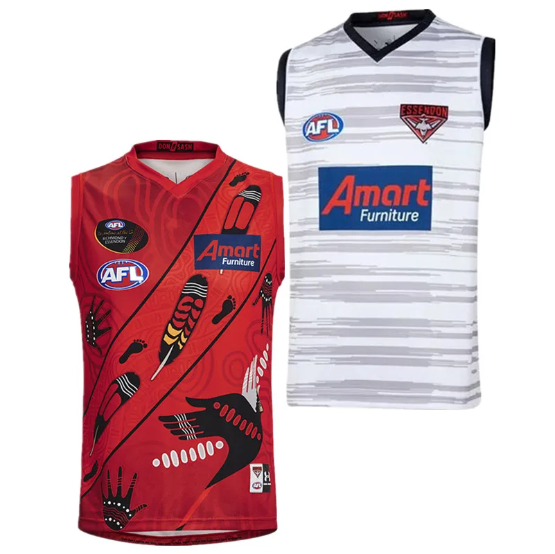 Коллекция 2021 года ESSENDON BOMBERS AFL GUERNSEY-мужская футболка для регби Размер: фотография