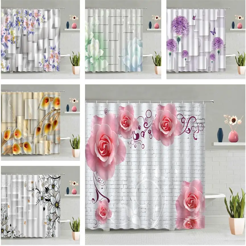 Brick Wall Rose Flower Shower Curtain Geometry Butterfly Floral Plant Scenic Modern Bathroom Hanging Curtains Screen Decor Set
Brick Wall Rose Flower Shower Curtain Geometry Butterfly Floral Plant Scenic Modern Bathroom Hanging Curtains Screen Decor Set