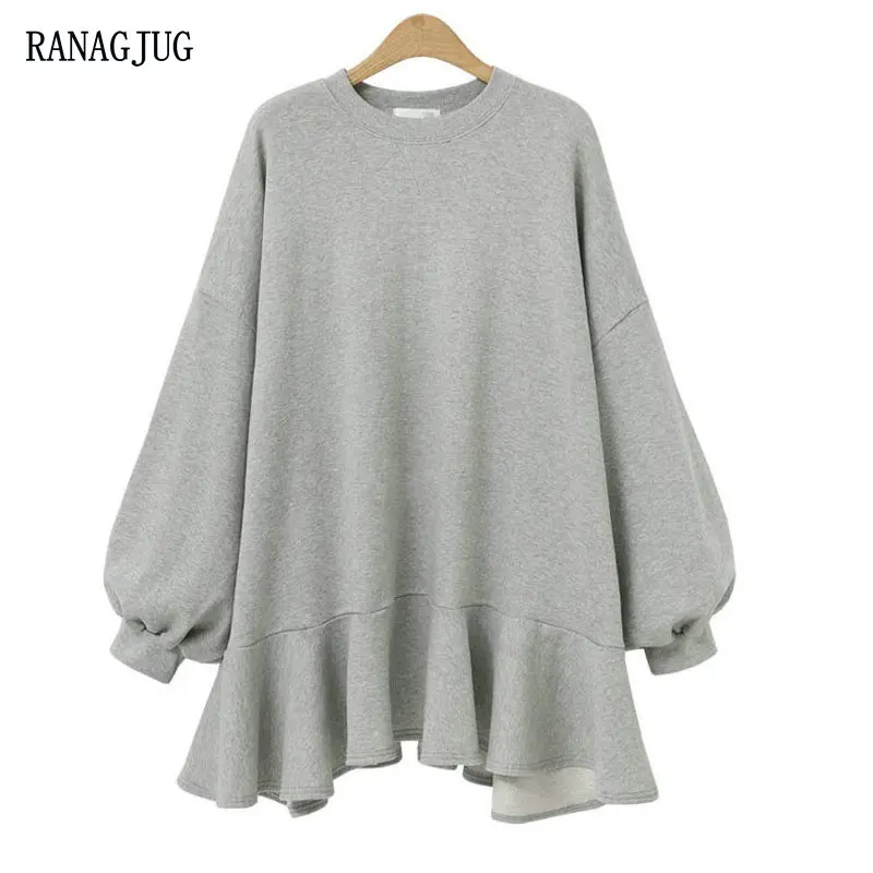 Autumn And Winter 2021 New Womens Sweatshirt Dress Korean Fashion Long Sleeve Ruffle Pullovers Coat Dresses Casual Woman Clothes 
Autumn And Winter 2021 New Womens Sweatshirt Dress Korean Fashion Long Sleeve Ruffle Pullovers Coat Dresses Casual Woman Clothes