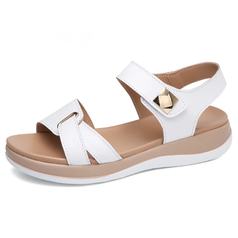 2021Women Ladies Mother Genuine Leather Shoes Sandals Flats Soft Casual Fashion Hook Loop Flat Heel Bling Summer Beach Size35-40
2021Women Ladies Mother Genuine Leather Shoes Sandals Flats Soft Casual Fashion Hook Loop Flat Heel Bling Summer Beach Size35-40