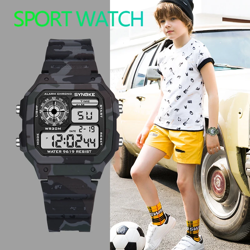 

PANARS Children Military Watch Kids Boys Camouflage Led Sports Kids Watches Shock 30m Waterproof Colorful Luminous Dial Watches