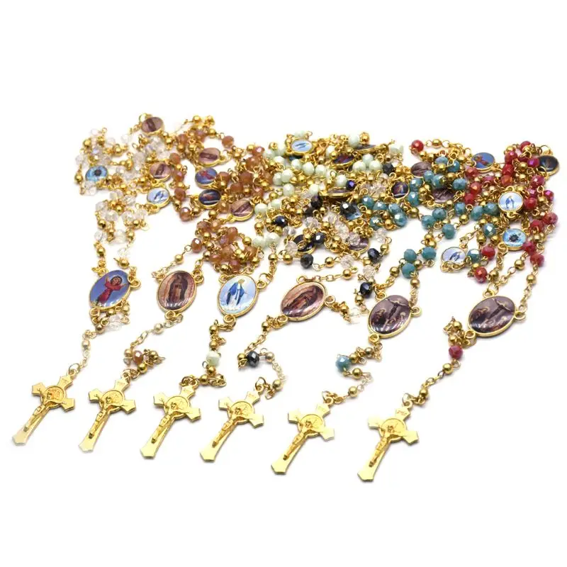 Cross Pendant Rosary Necklace Christian Religion Jesus Glass Crystal Chain Charm Q0KA
Cross Pendant Rosary Necklace Christian Religion Jesus Glass Crystal Chain Charm Q0KA