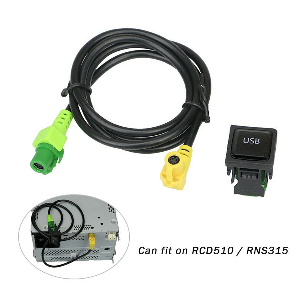 USB Port Car Switch Socket with Cable for Volkswagen RCD510 RCD310 Golf / GTI / R MK5 MK6 Jetta 5KD035724 Adapter
USB Port Car Switch Socket with Cable for Volkswagen RCD510 RCD310 Golf / GTI / R MK5 MK6 Jetta 5KD035724 Adapter