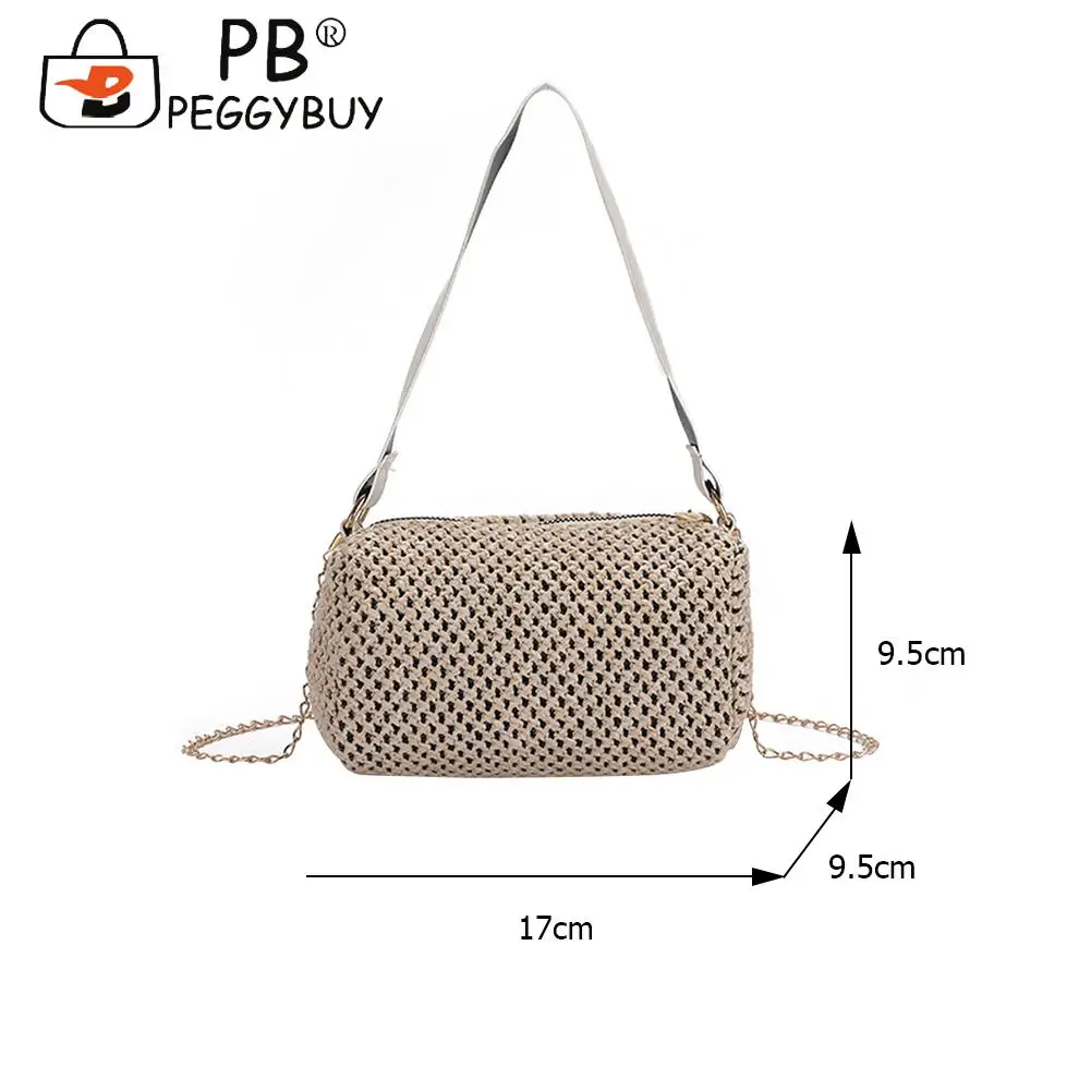 Fashion Women Straw Woven Thin Chain Shoulder Crossbody Bag Casual All-match Summer Beach Vacation Travel Solid Color Handbags
Fashion Women Straw Woven Thin Chain Shoulder Crossbody Bag Casual All-match Summer Beach Vacation Travel Solid Color Handbags