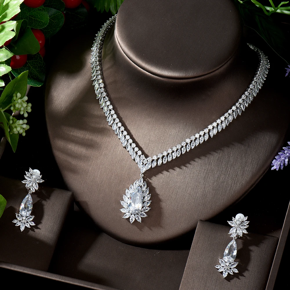 HIBRIDE New Fashion Style With Water Drop Shape CZ Crystal Party Jewelry set For Wedding Necklace earring set for WOMEN N-1289
HIBRIDE New Fashion Style With Water Drop Shape CZ Crystal Party Jewelry set For Wedding Necklace earring set for WOMEN N-1289