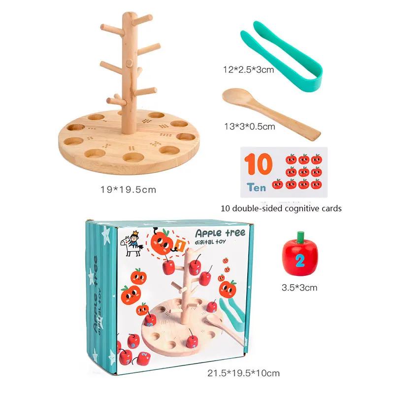 Montessori Educational Wooden Math Toy Apple Tree Montessori Early Preschool Childhood Learning Training Toy for Children C2566F 
Montessori Educational Wooden Math Toy Apple Tree Montessori Early Preschool Childhood Learning Training Toy for Children C2566F